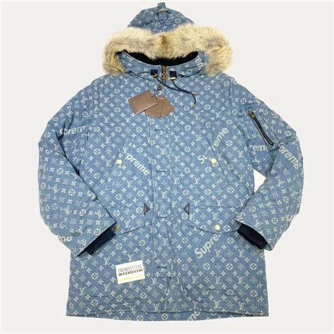 louis vuitton supreme denim parka replica|louis vuitton supreme box logo.